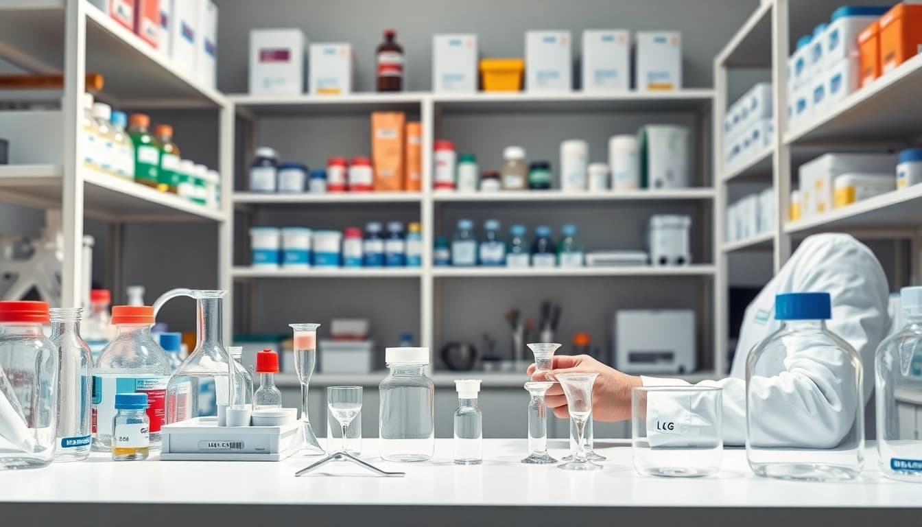 Labormaterial bestellen zeigt verschiedene Laborartikel in einem modernen Umfeld.