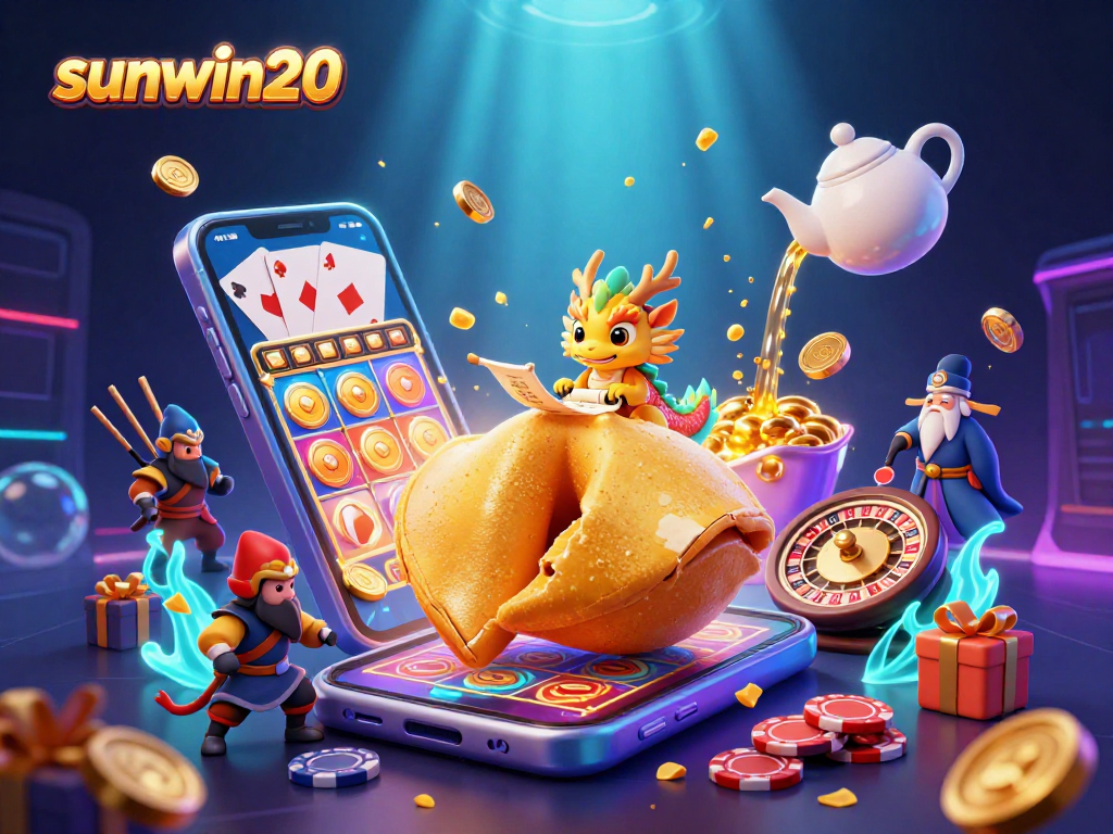 Engage with sunwin20 for thrilling slot games featuring a wise dragon and vibrant casino elements.