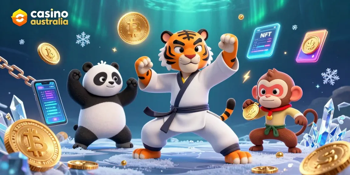 Experience thrilling gameplay at casino australia with a kung fu tiger master and playful characters.