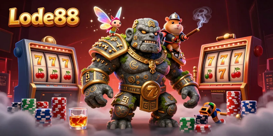 Experience thrilling gameplay at Lode88 with exciting slot reels and vibrant casino elements.