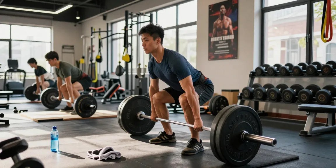 Astera Shop: Fitnessbegeisterte im modernen Gym beim Gewichtheben und trainieren.