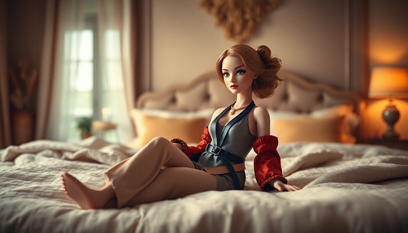 Ansprechende Darstellung von Love Dolls in einer eleganten Schlafzimmerumgebung.