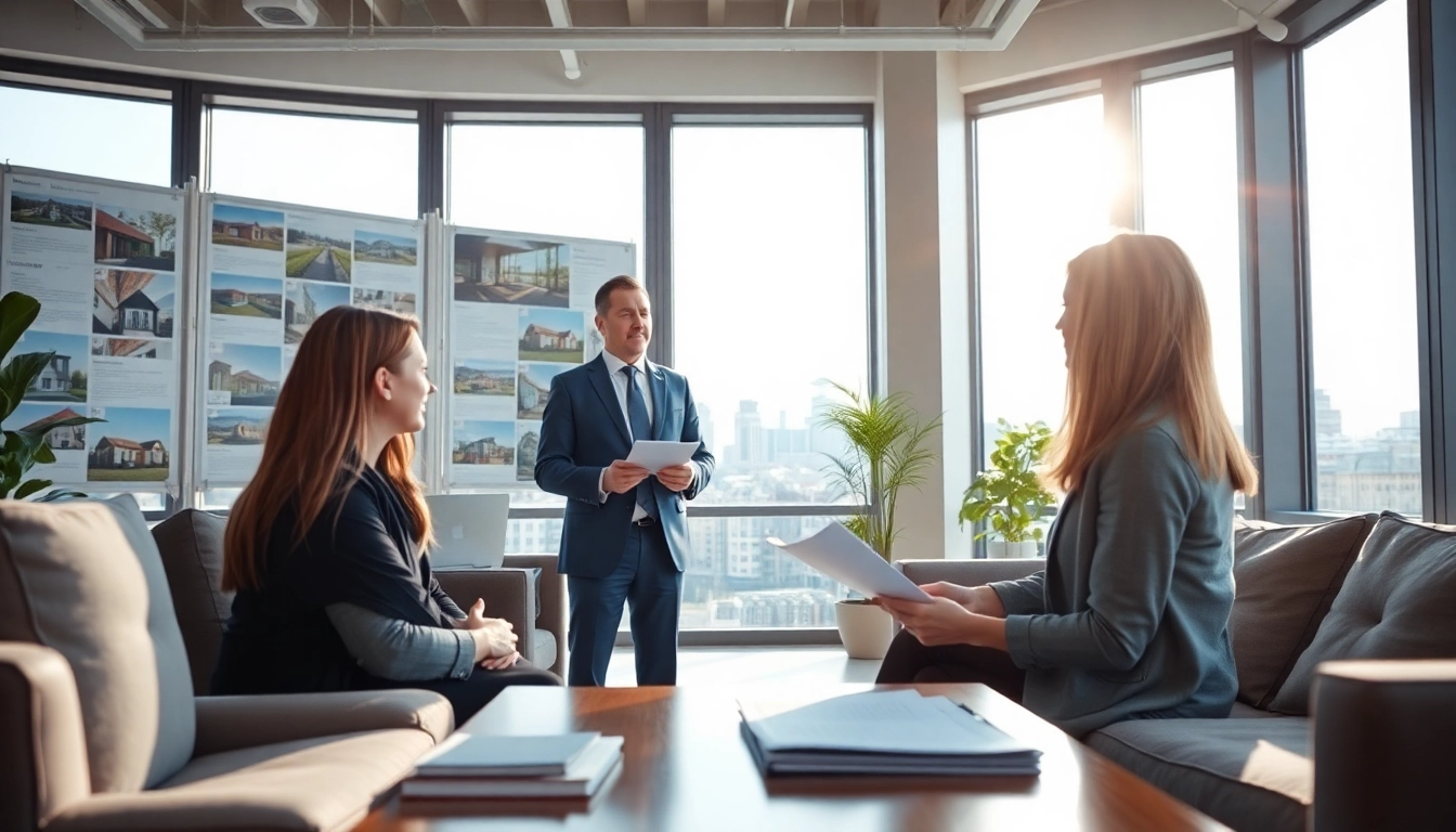 Immobilienmakler Frankfurt Eschersheim berät Kunden in einem modernen Büro in Frankfurt.