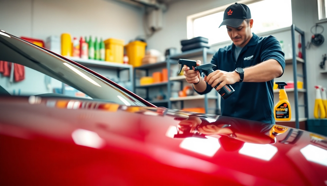 Autopflege Shop bietet hochwertige Autopflegeprodukte in einem gut beleuchteten Garagenumfeld an.