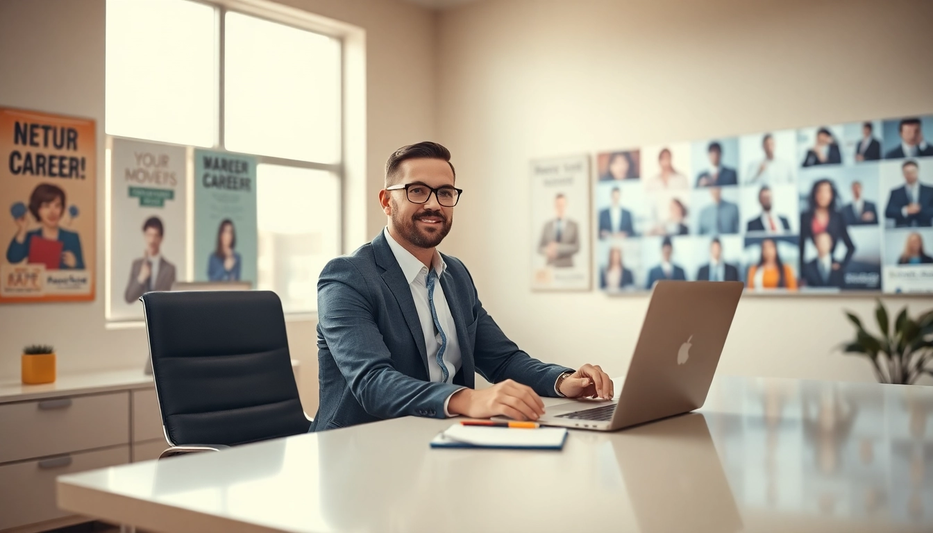 Headhunter Schweiz in modern office setting collaborating with candidates.