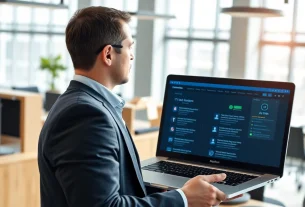 Headhunter IT bei der Arbeit zur Rekrutierung von IT-Fachkräften in einem modernen Büro.