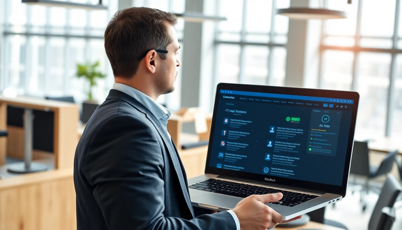 Headhunter IT bei der Arbeit zur Rekrutierung von IT-Fachkräften in einem modernen Büro.